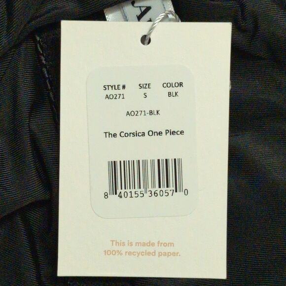 Andie Corsica One Piece Black Open Back Snap Closure Swimwear Bathing Suit S New - Picture 12 of 12